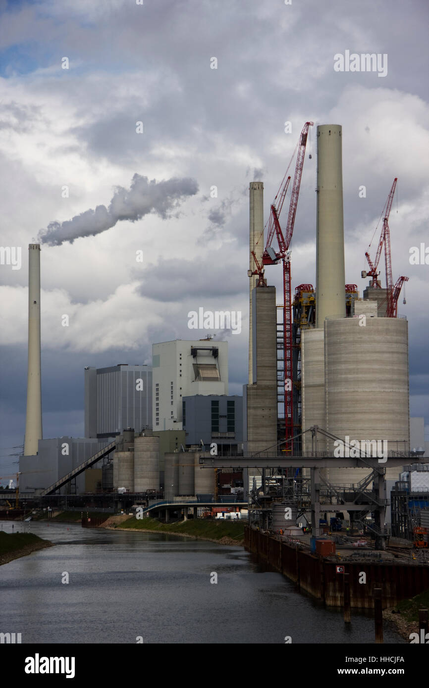 industry, coal power station, cooling tower, industrial plant, power stations, Stock Photo