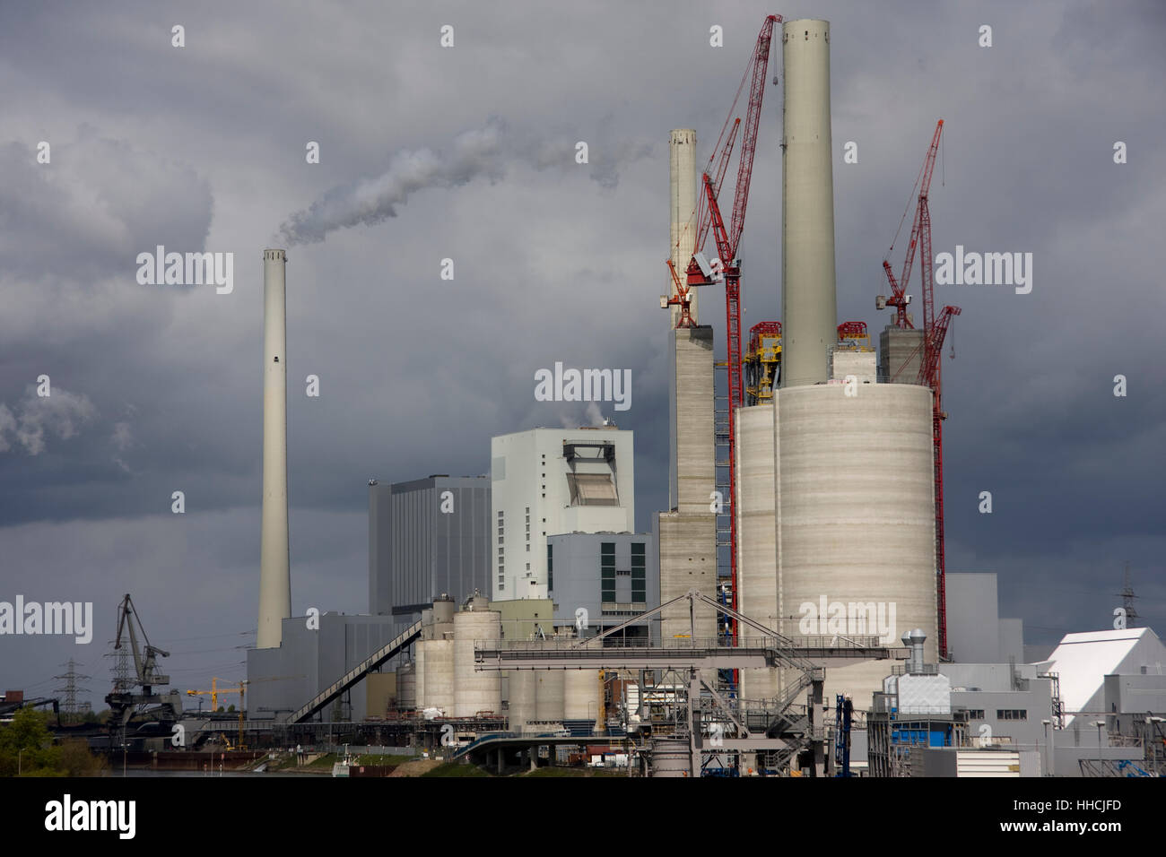 industry, coal power station, cooling tower, industrial plant, power stations, Stock Photo