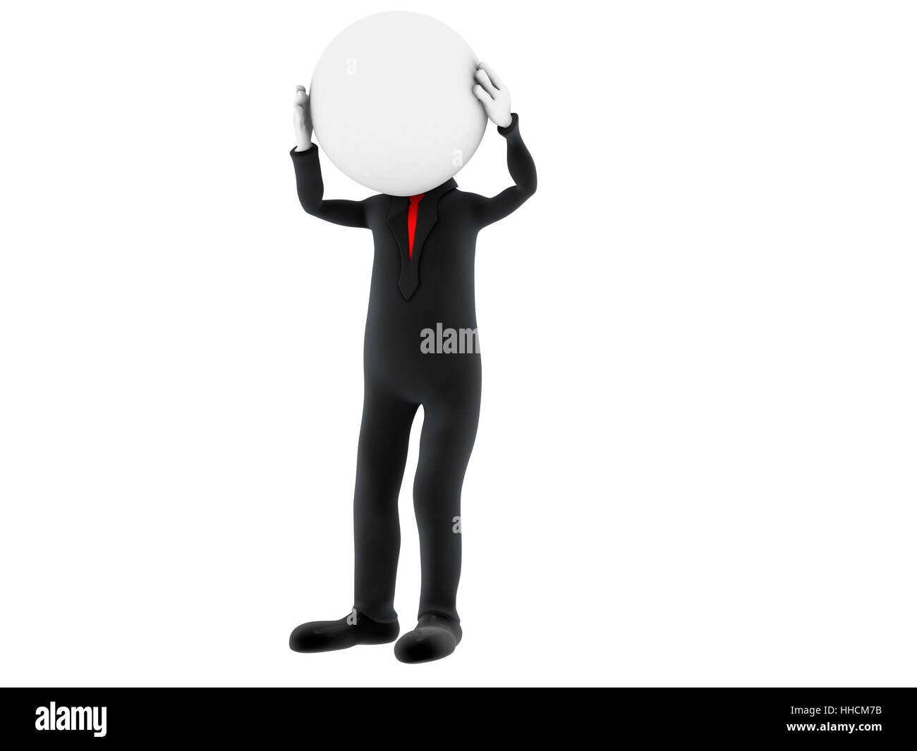 3d Small Person Holding His Head With His Hands 3d Image Isolated