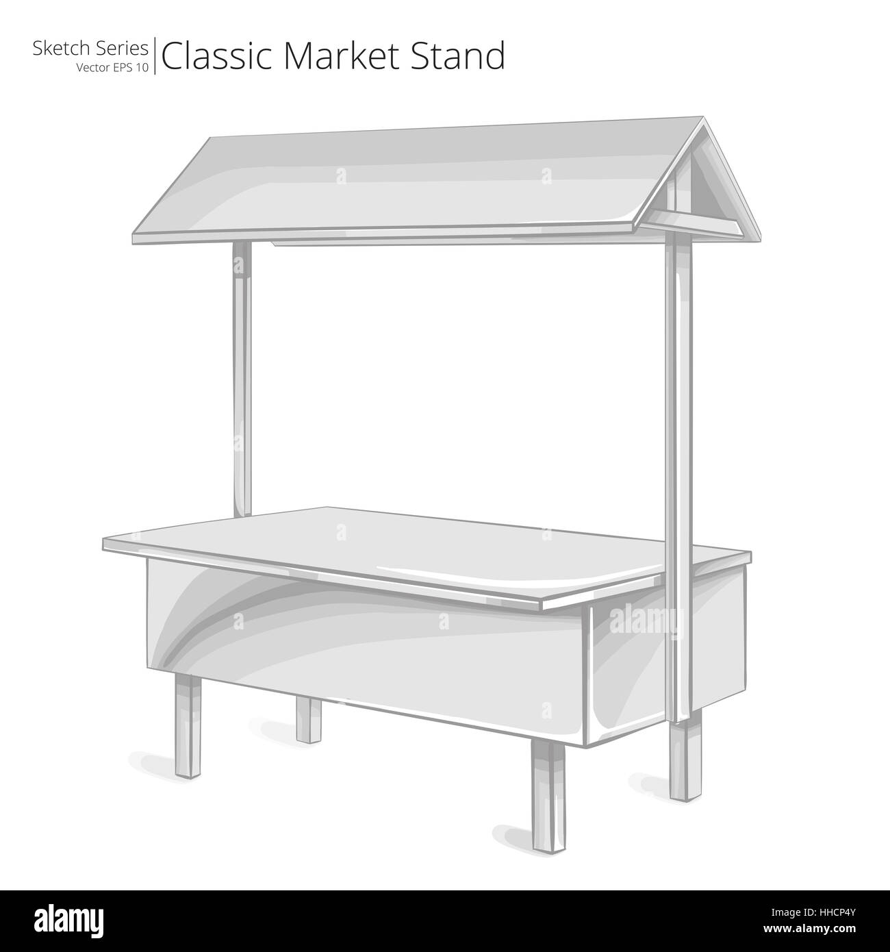 Vector, Illustration of a Market Stand. Sketch style. Sketch series. Stock Photo