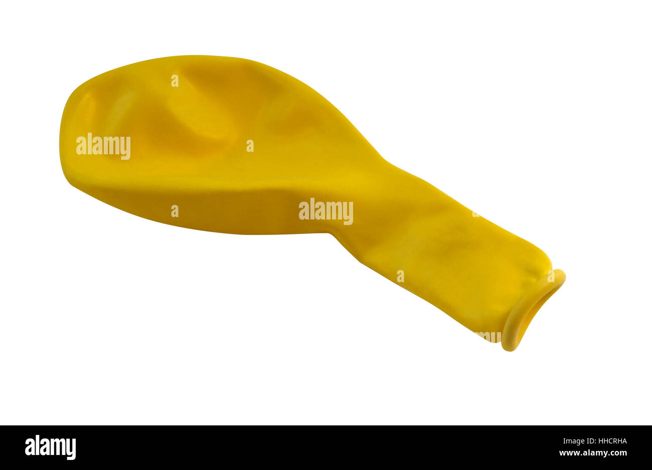 studio photography of a air filled yellow balloon isolated on white with clipping path Stock Photo