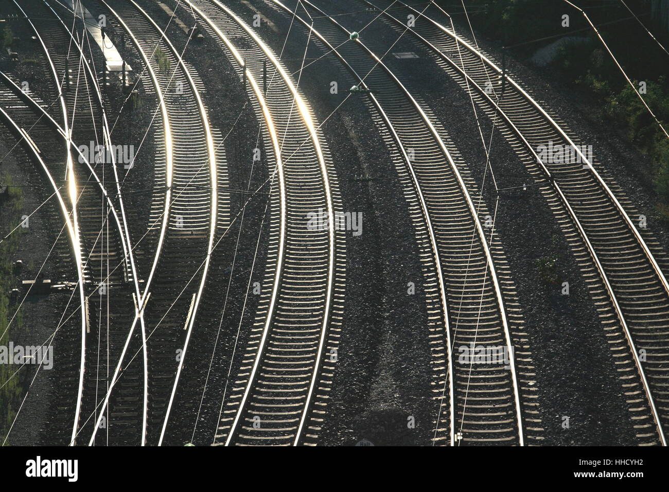 counter-light, switch, railway, rails, railway, locomotive, train, engine, Stock Photo