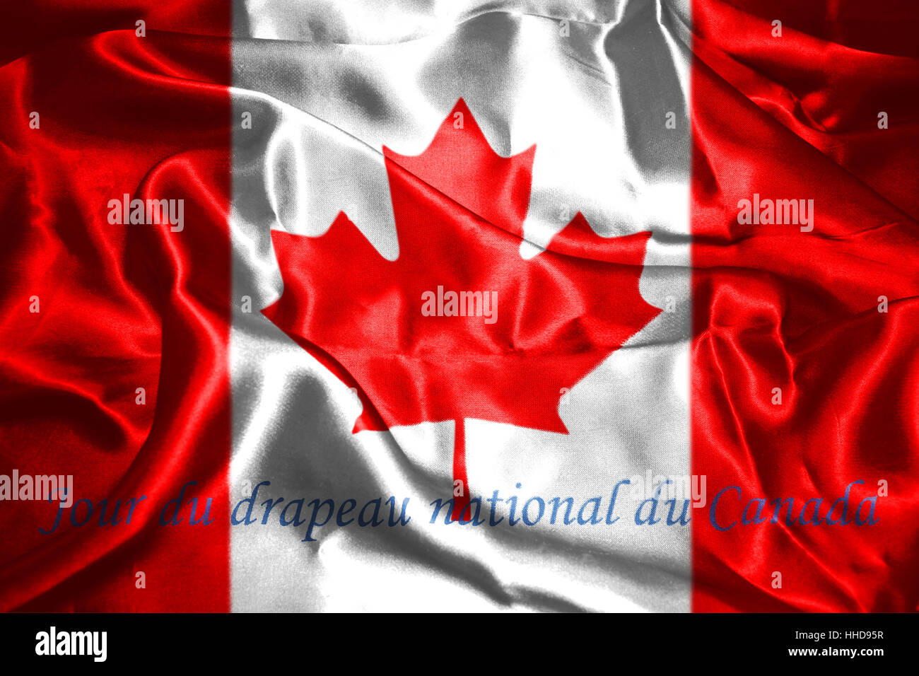 Canadian National Flag With Maple Leaf On It And Text In French Jour du
