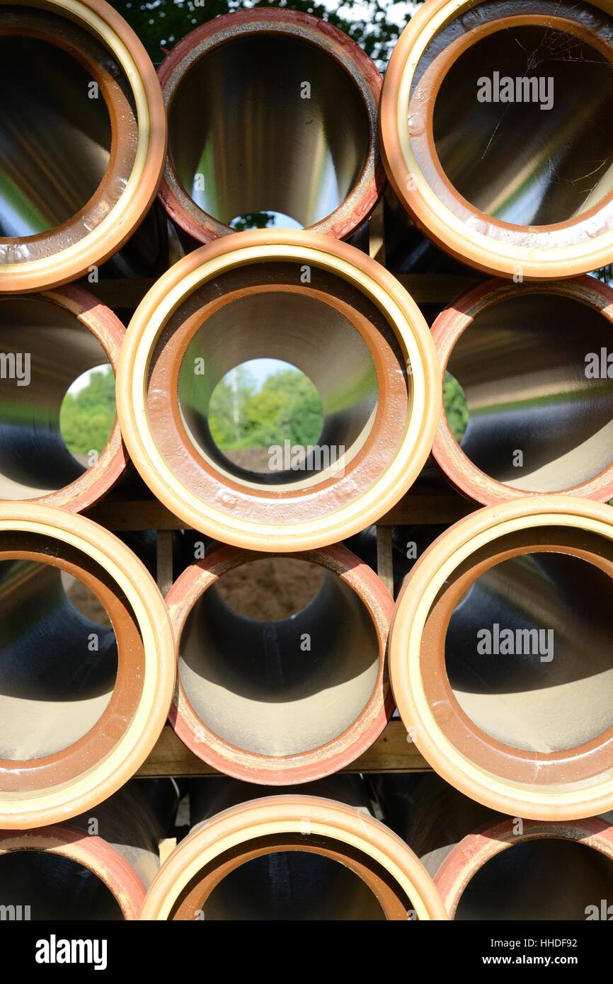 tube, sewage, sewages, water, construction work, building material, channel, Stock Photo
