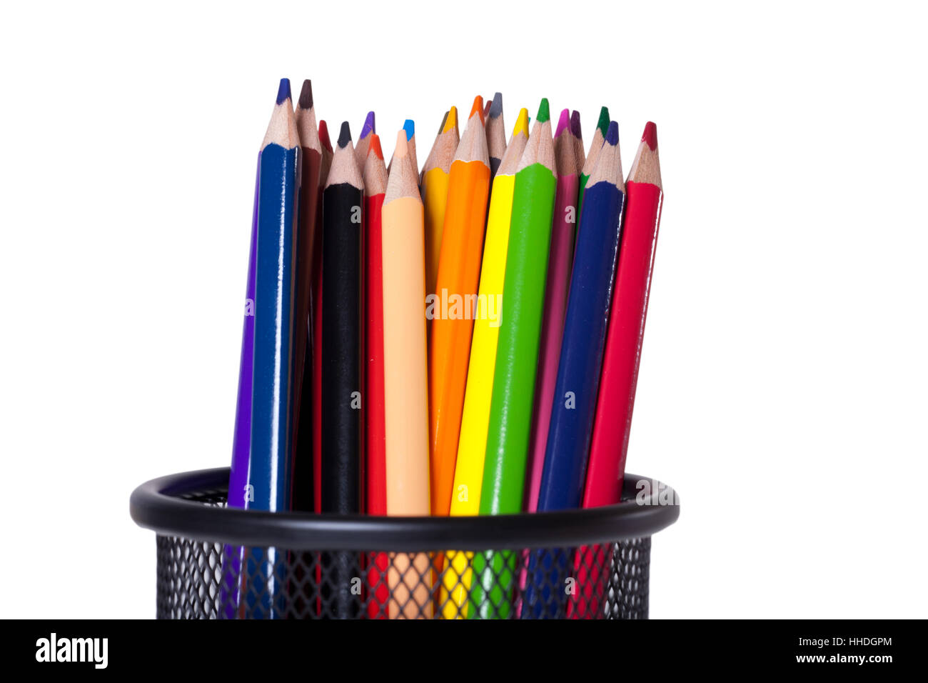 crayons in writing quiver Stock Photo Alamy