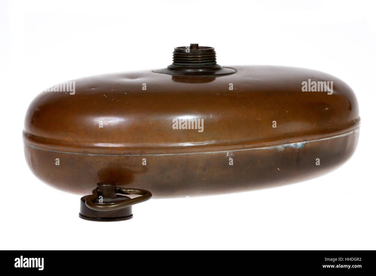 ancient copper hot water bottle Stock Photo Alamy