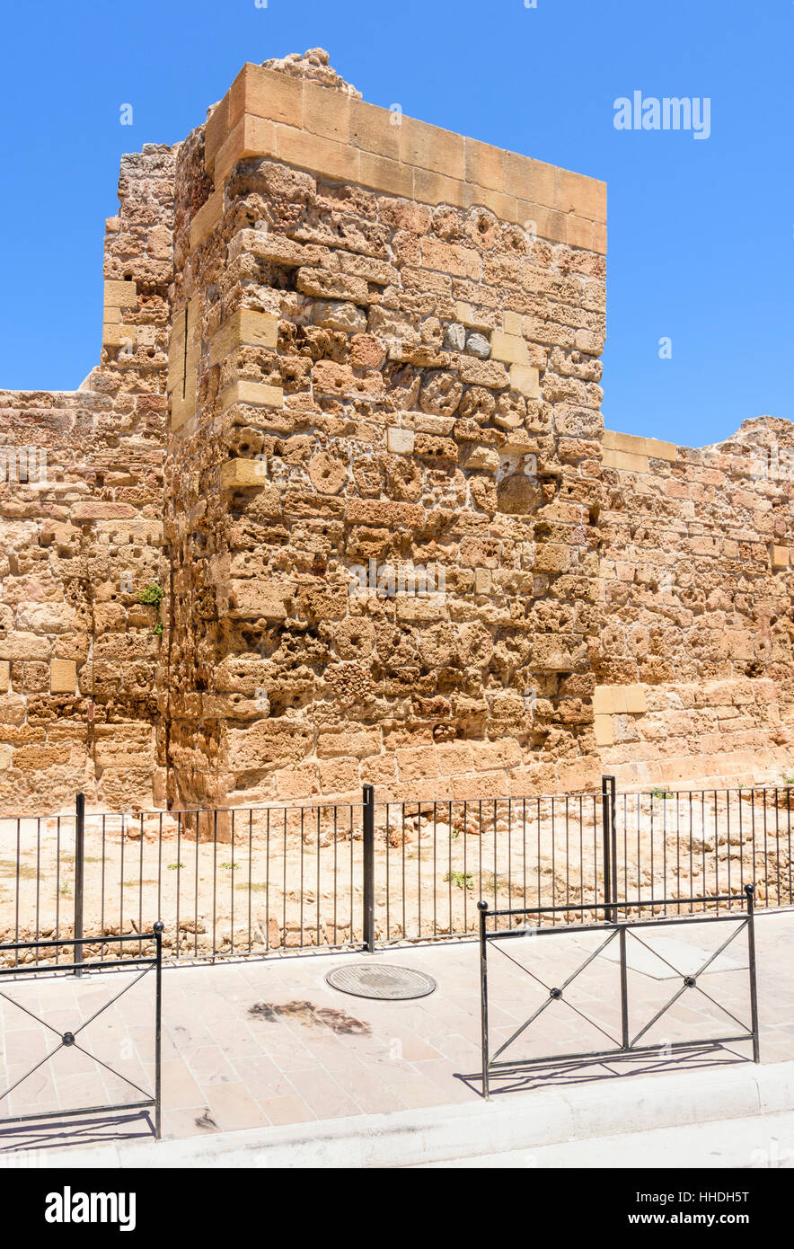 Part of the old Byzantine wall of Chania, Crete, Greece Stock Photo