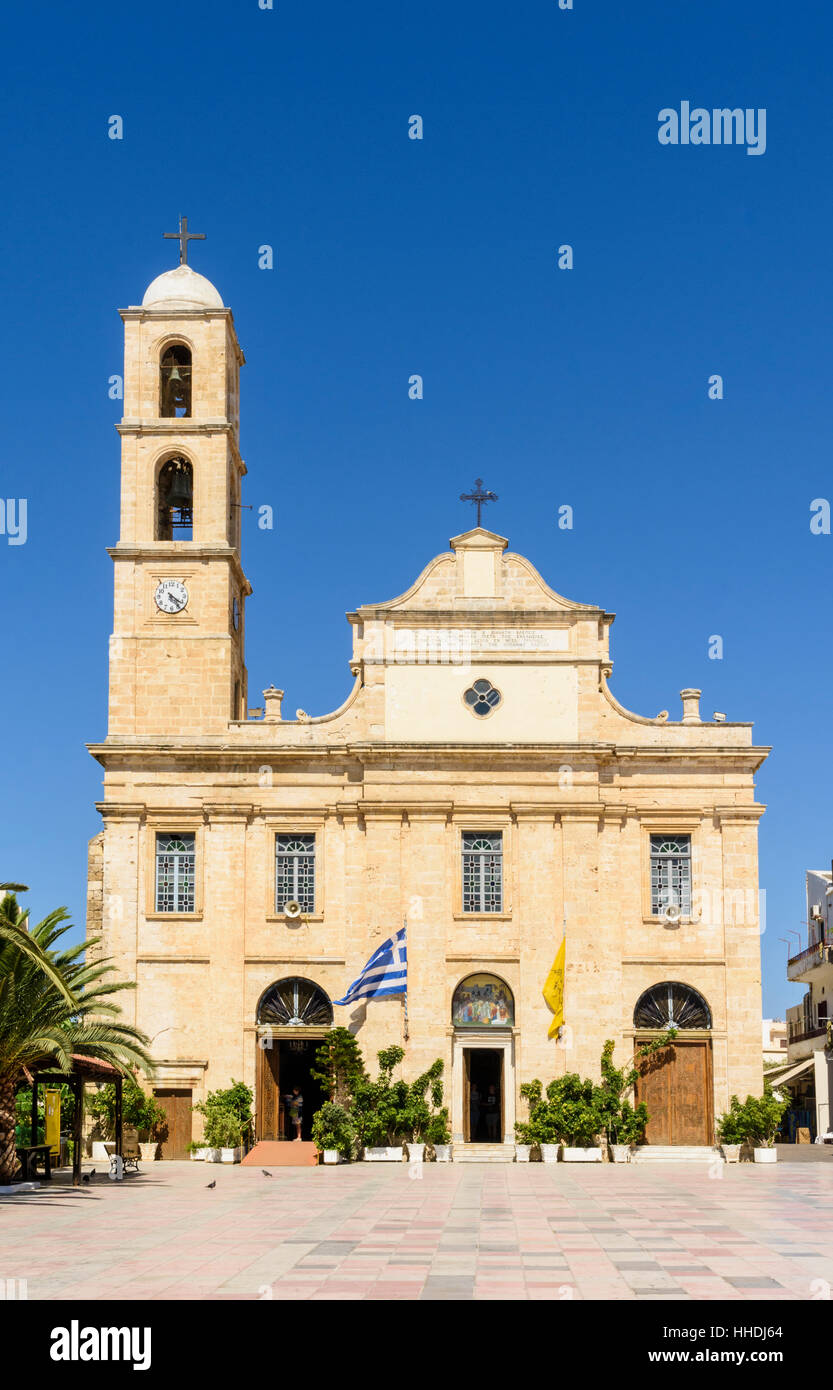 The Greek Orthodox Cathedral of Chania in Plateia Athinagora, Chania, Crete, Greece Stock Photo