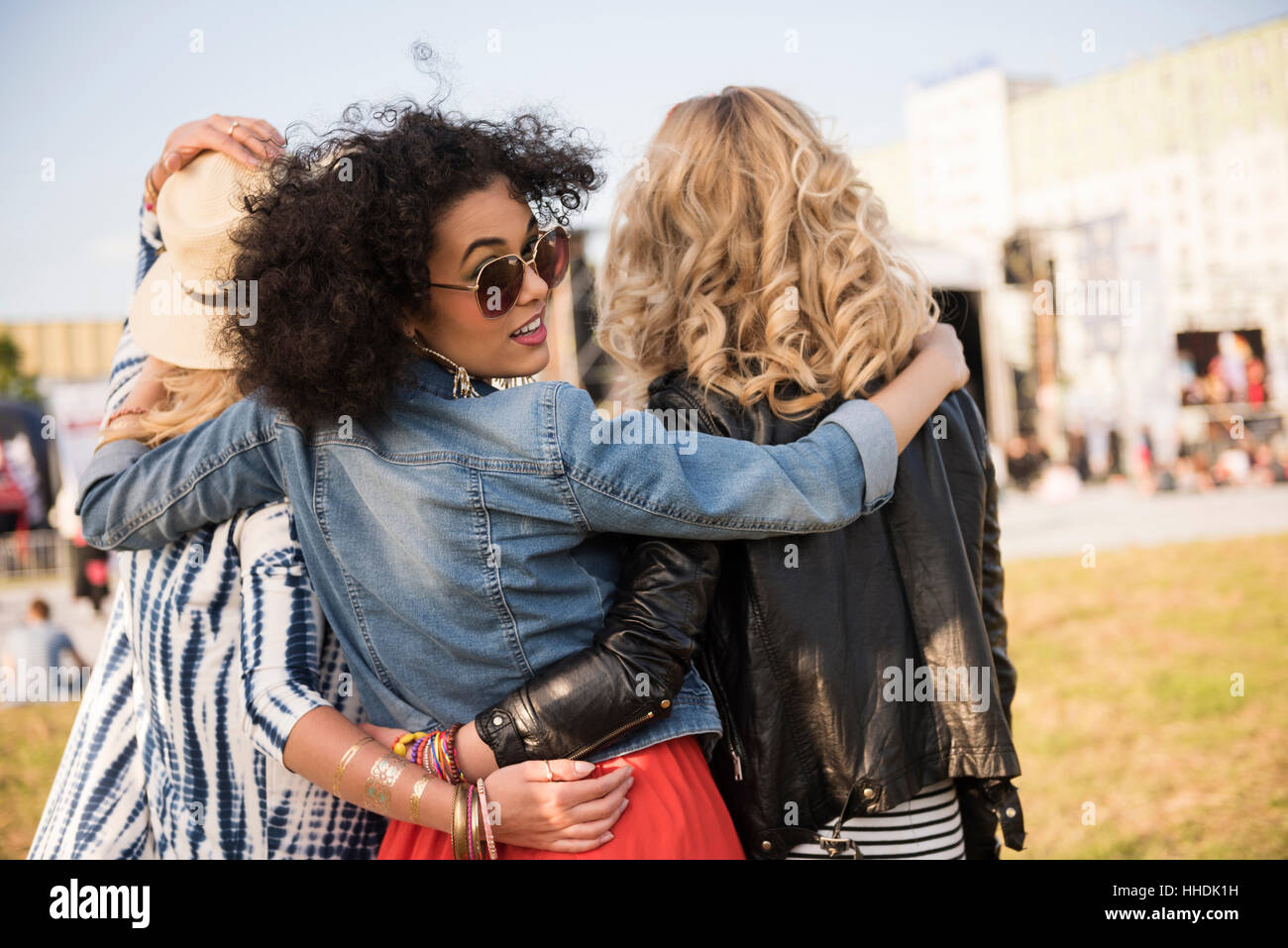 Girls going for the festival Stock Photo