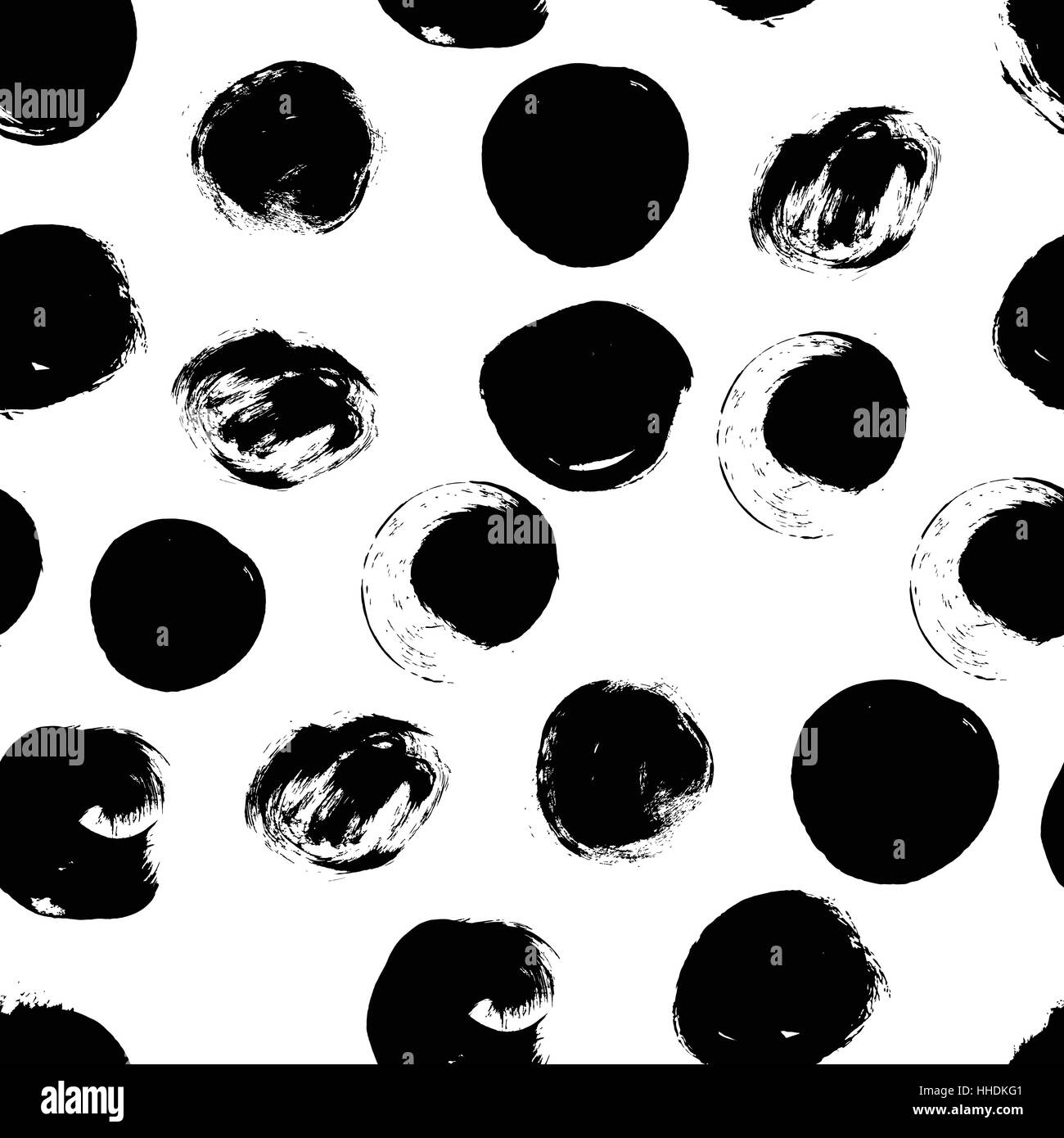 Seamless black and white pattern with abstract circles Stock Vector ...