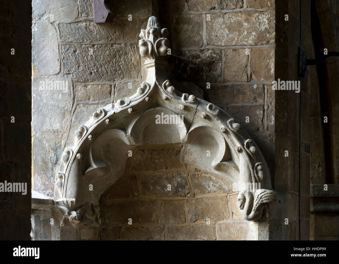 Arched recess in St. Giles Church, Wigginton, Oxfordshire, England, UK