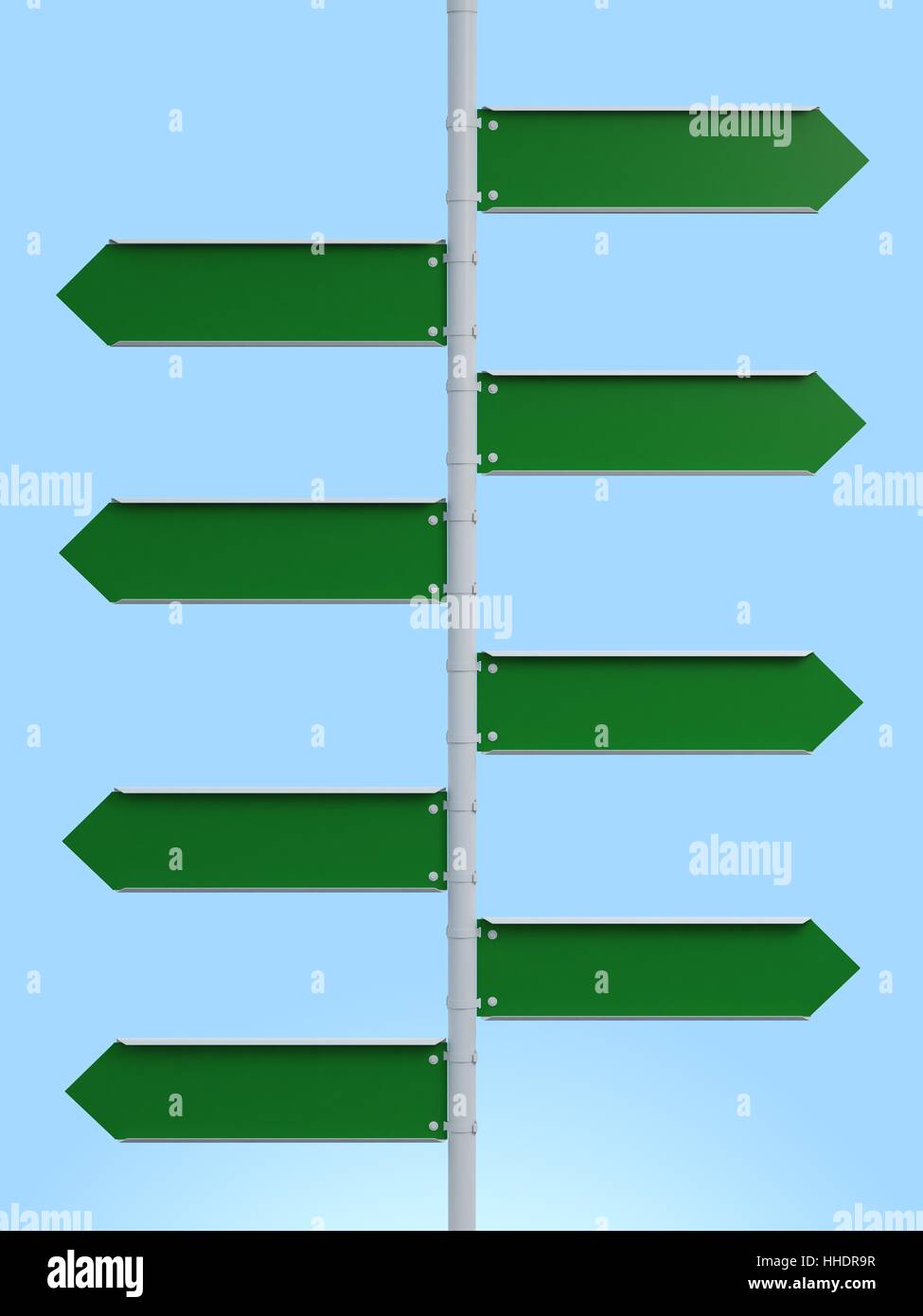 3d rendering Green signpost Stock Photo - Alamy