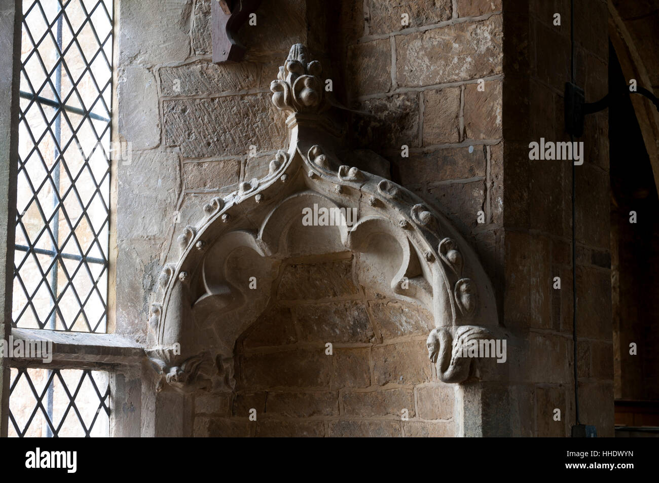 Arched recess in St. Giles Church, Wigginton, Oxfordshire, England, UK