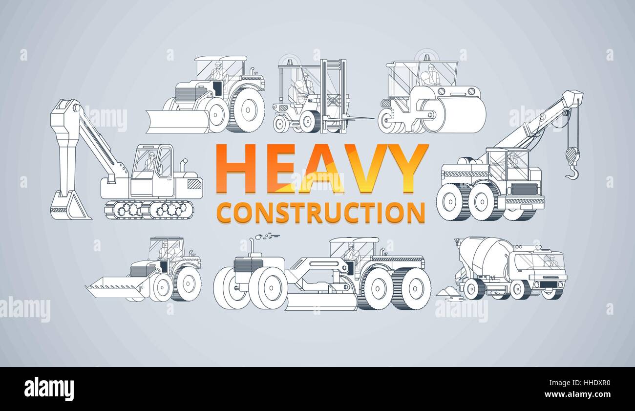 Construction heavy machinery icon set hi-res stock photography and ...