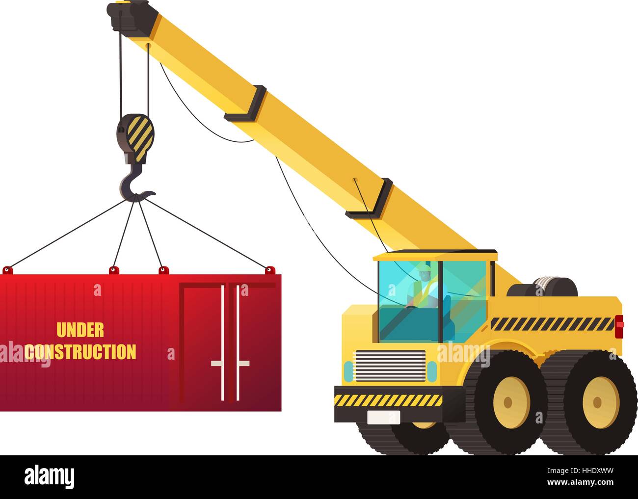 Crane truck. under construction concept. heavy construction vector Stock Vector Image & Art Alamy