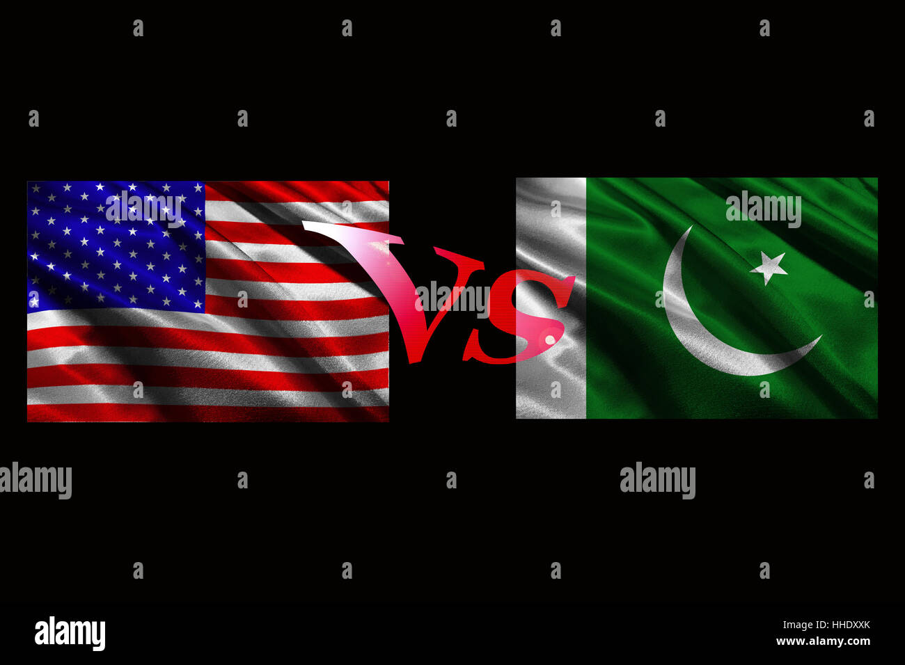 USA VS Pakistan psychology war 3D illustration symbol Stock Photo