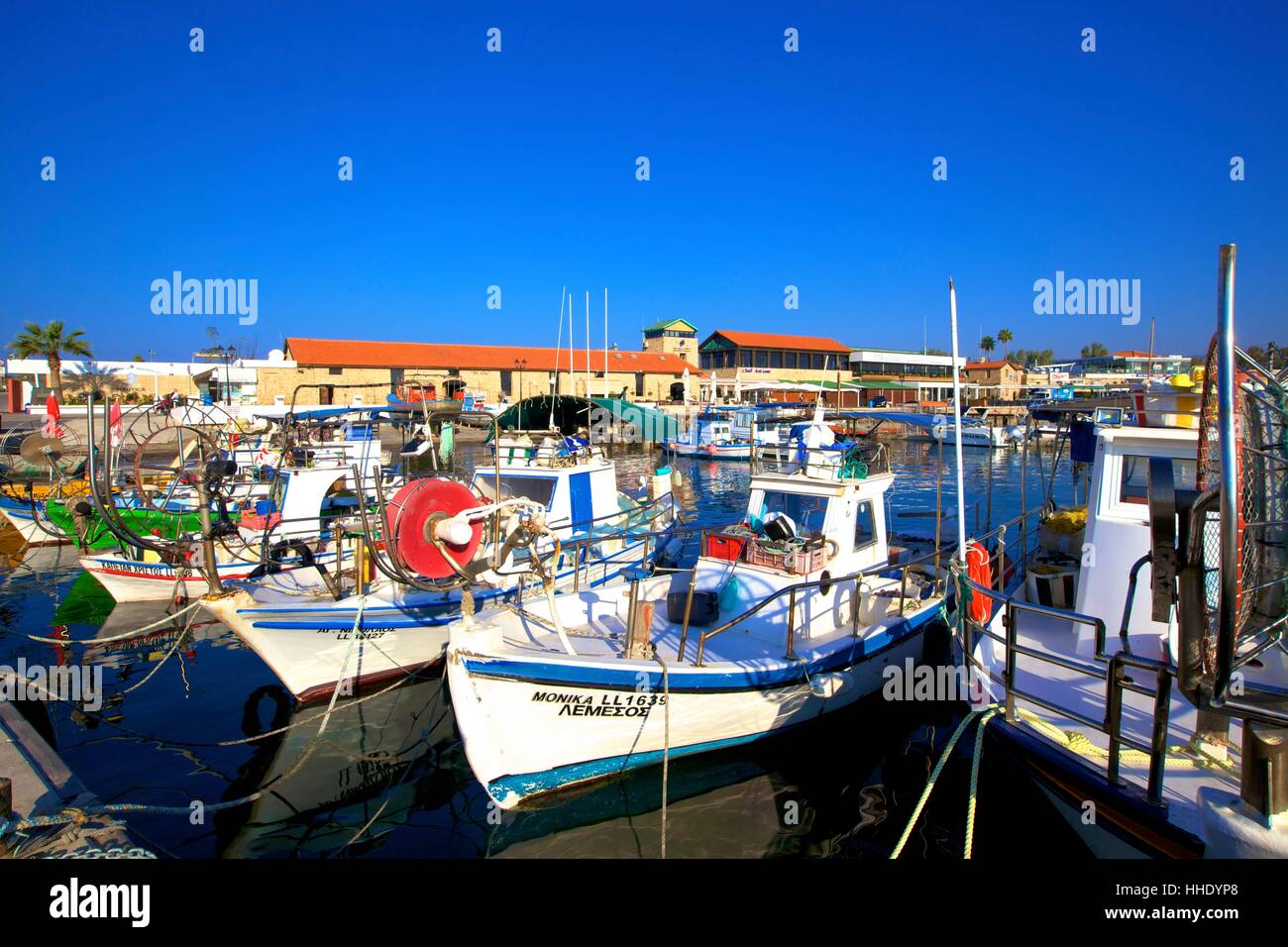Paphos Harbour, Paphos, Cyprus, Eastern Mediterranean Sea Stock Photo