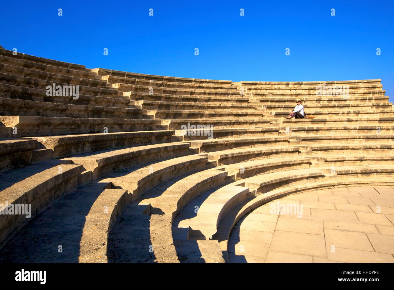 Roman Odeon, Kato Paphos Archaeological Park, UNESCO, Paphos, Cyprus, Eastern Mediterranean Stock Photo