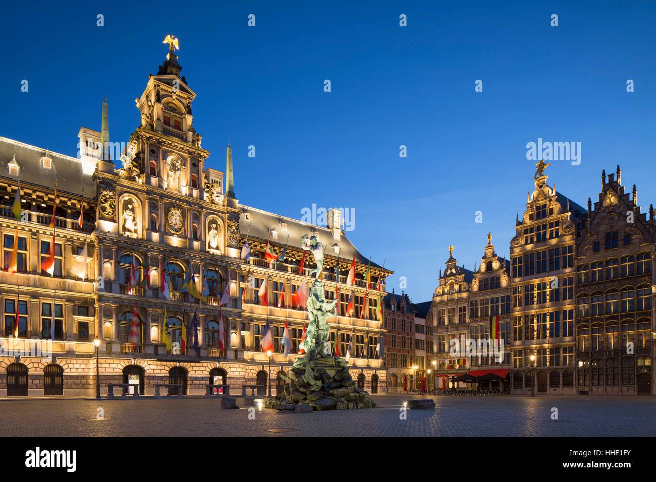 Town Hall (Stadhuis) in Main Market Square, Antwerp, Flanders, Belgium Stock Photo