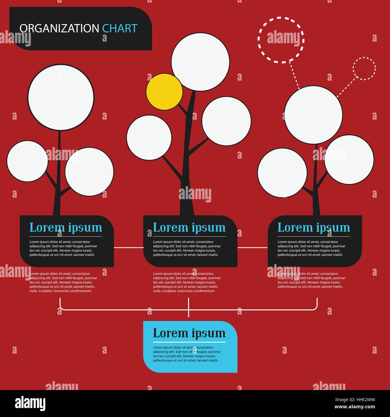 Organization chart infographics with tree. vector ...