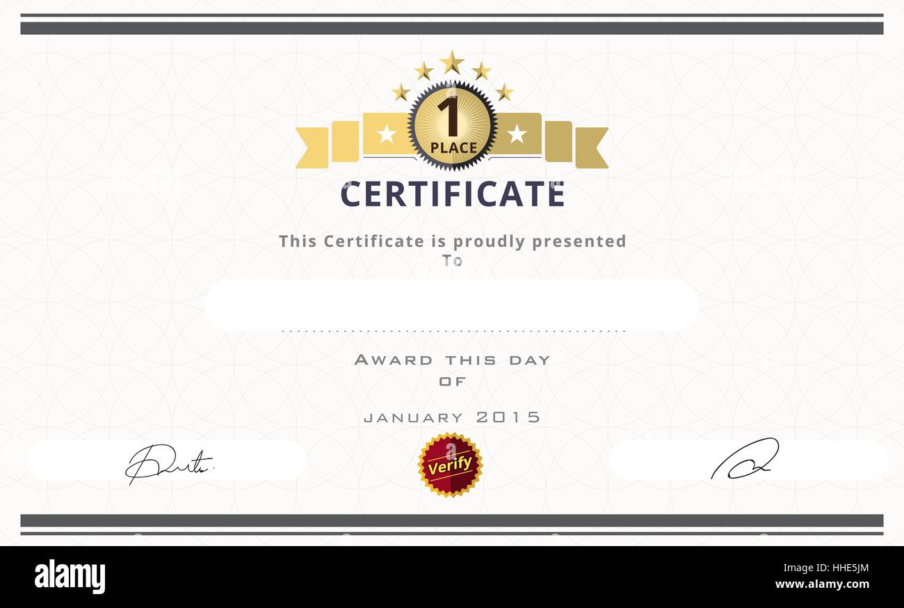 First Place Award Certificate Template