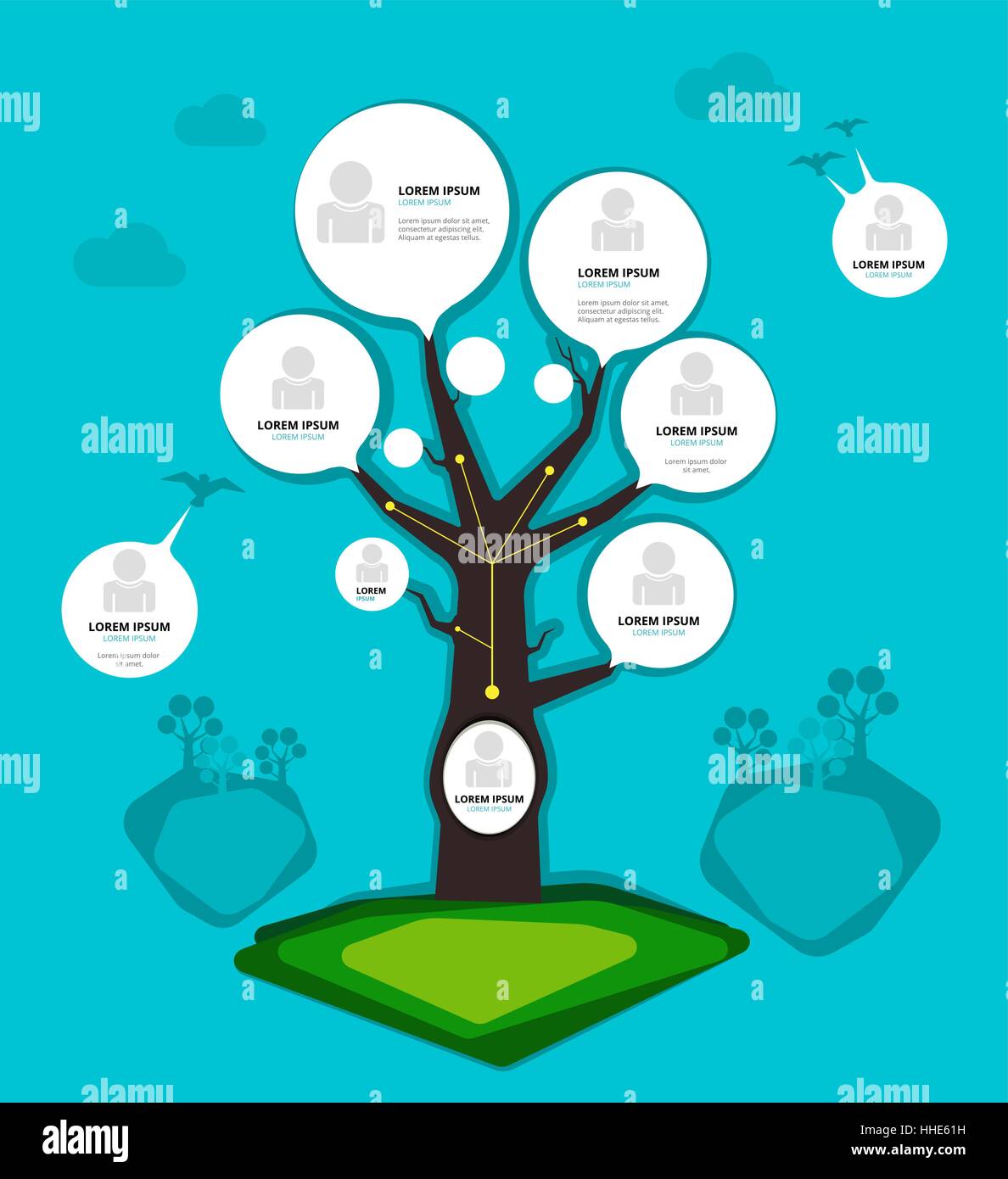 Organization chart tree concept. Group layer in file. Stock vector illustration. Stock Vector