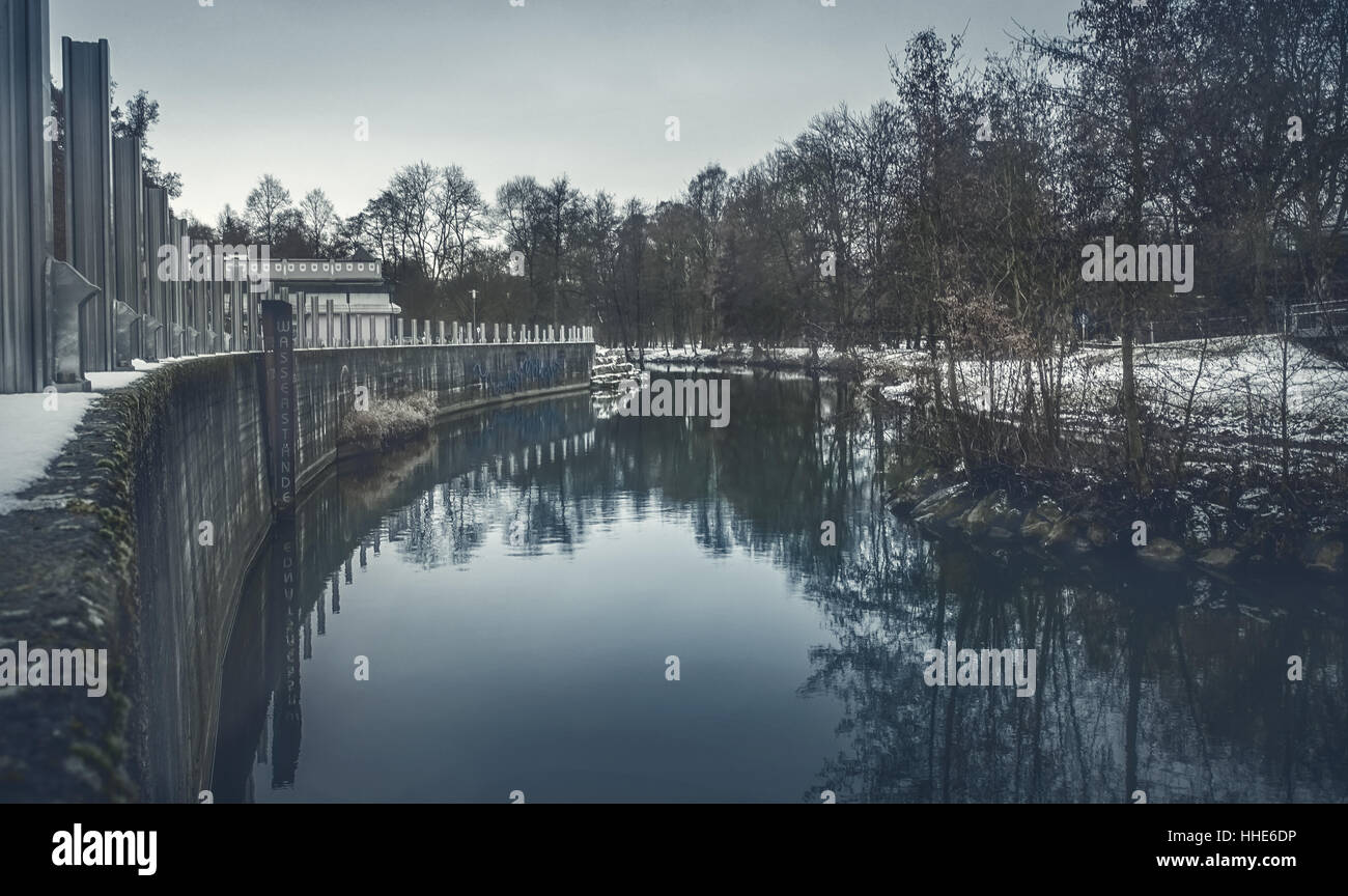 Abstract river view in winter Stock Photo