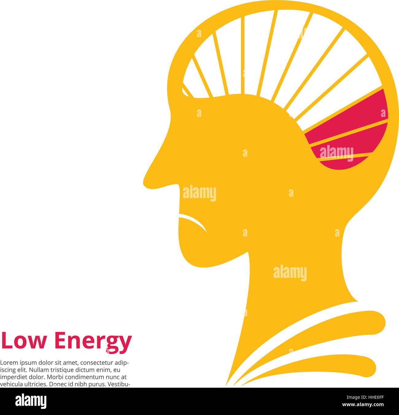 low energy, low power of brain. vector illustration Stock Vector Image