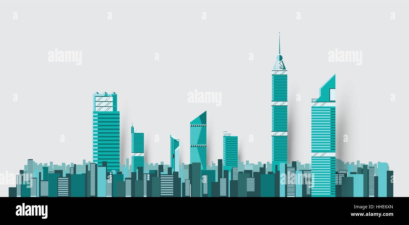 City skylines background vector illustration. flat city building. Up town flat infographic and design. Stock Vector