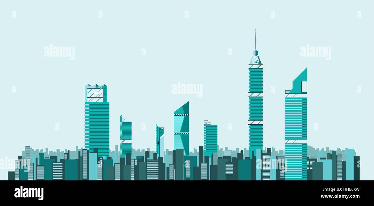 City skylines background vector illustration. flat city building. Up town flat infographic and design. Stock Vector