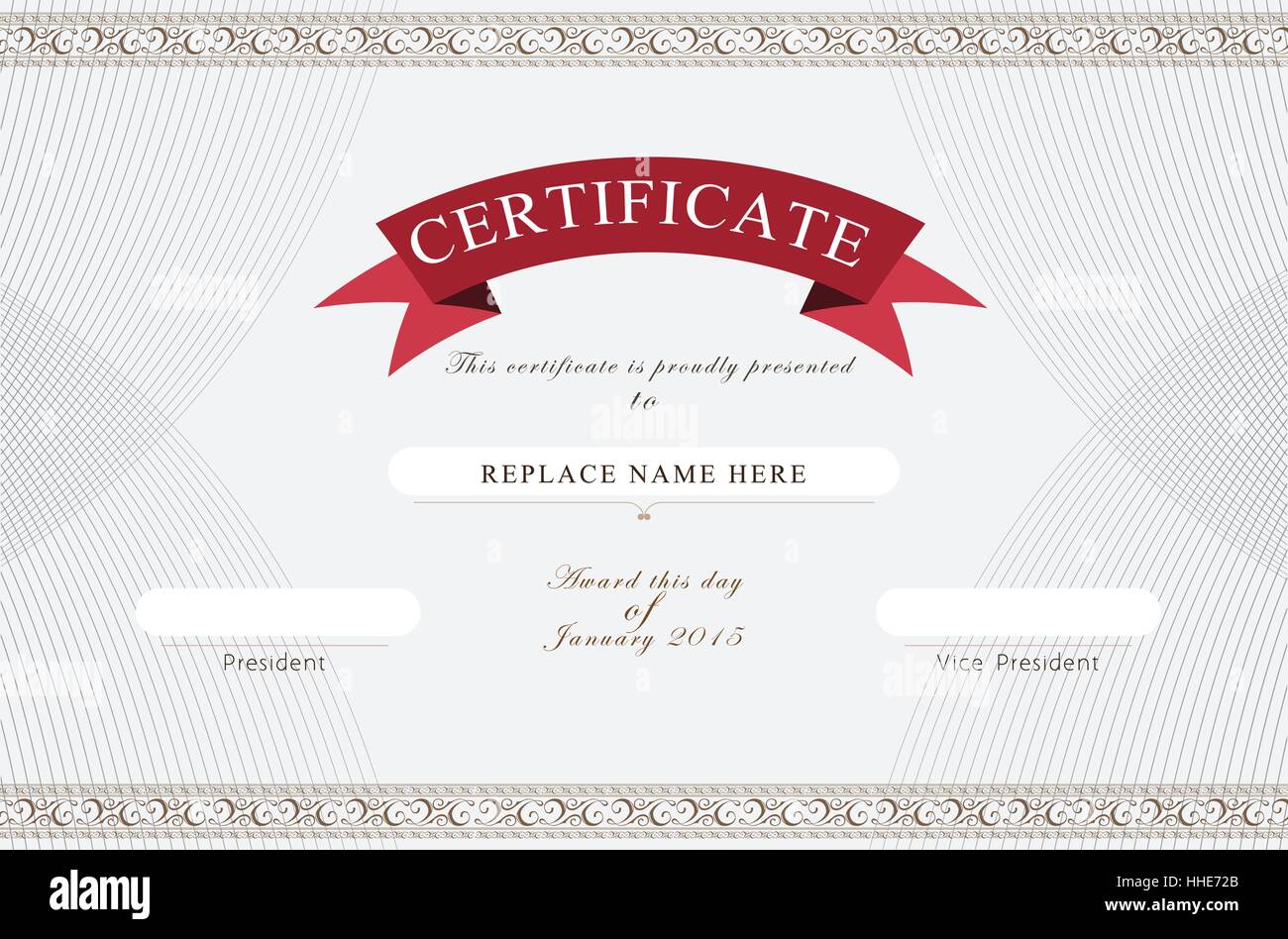 Certificate border, Certificate template. vector illustration Throughout Blank Marriage Certificate Template