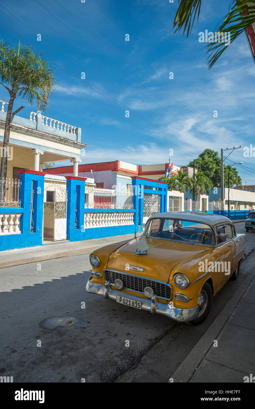 Classic American car in Cuba Stock Photo