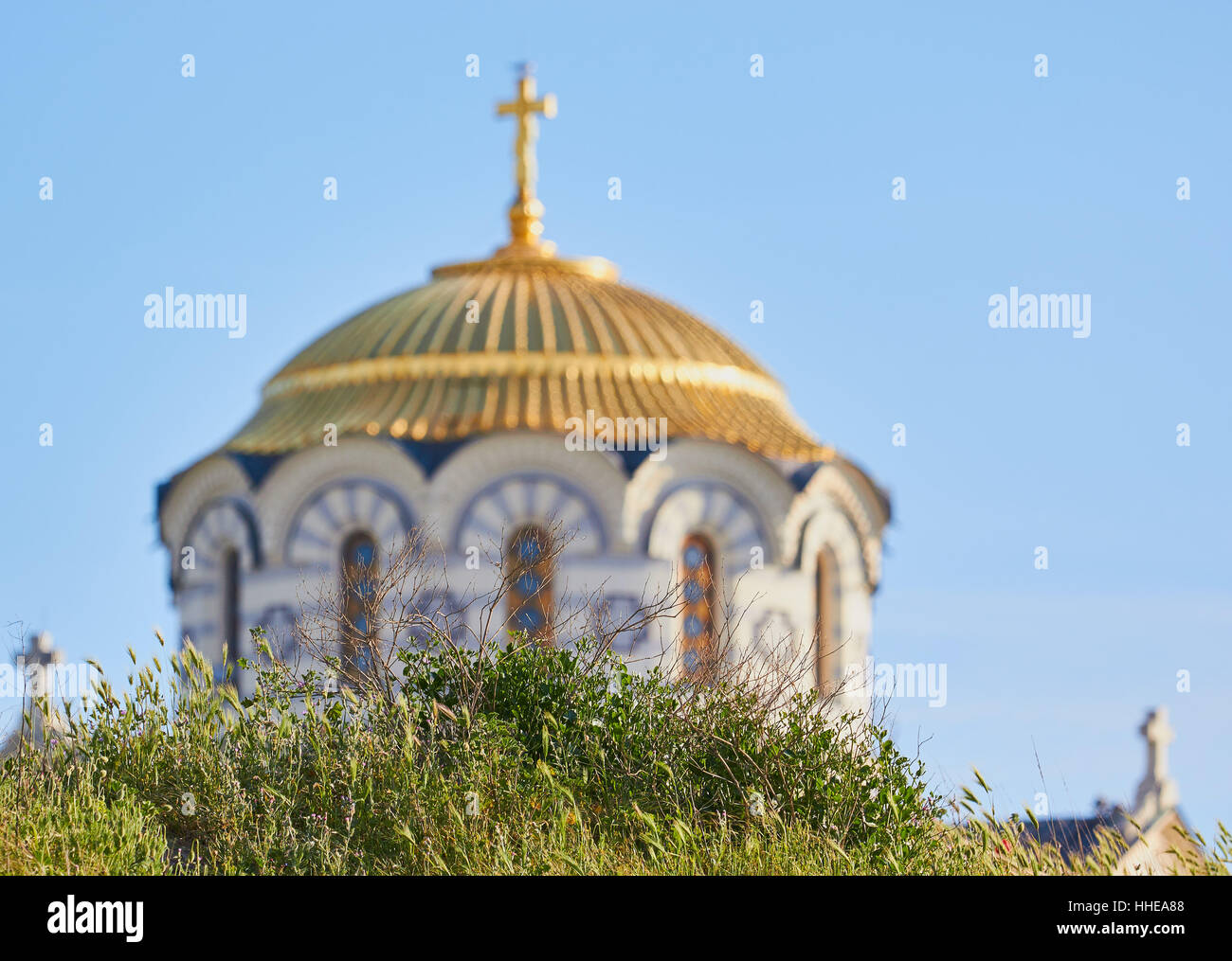 Dome of Saint Vladimir's Cathedral Chersonesus Crimean Peninsula Stock Photo