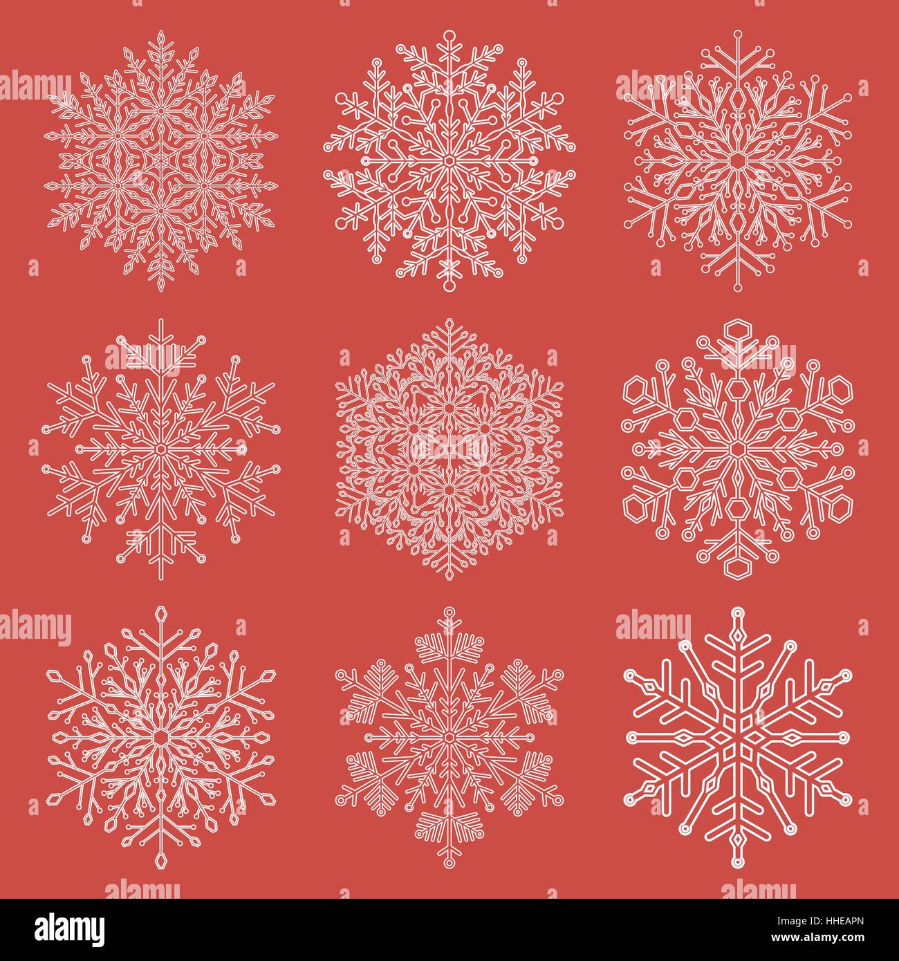Set of Vector Snowflakes Stock Vector Image & Art - Alamy