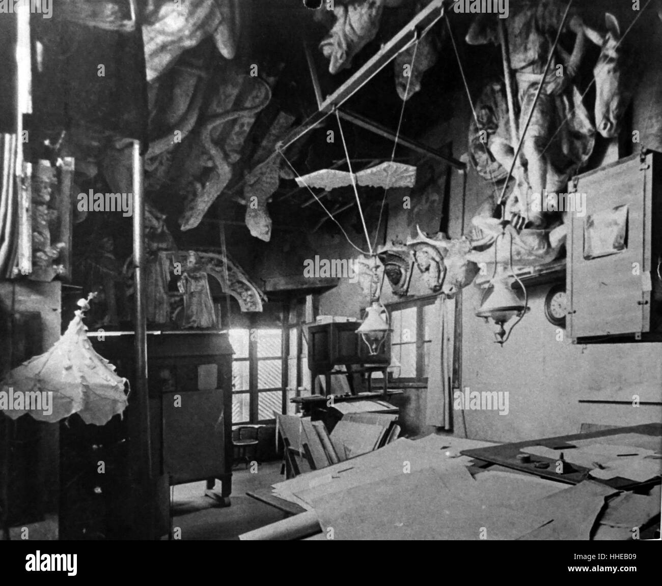 Architects studio at the Sagrada Familia; Cathedral, Barcelona used by the  architect Antoni Gaudi 1883 (1852–1926 Stock Photo - Alamy