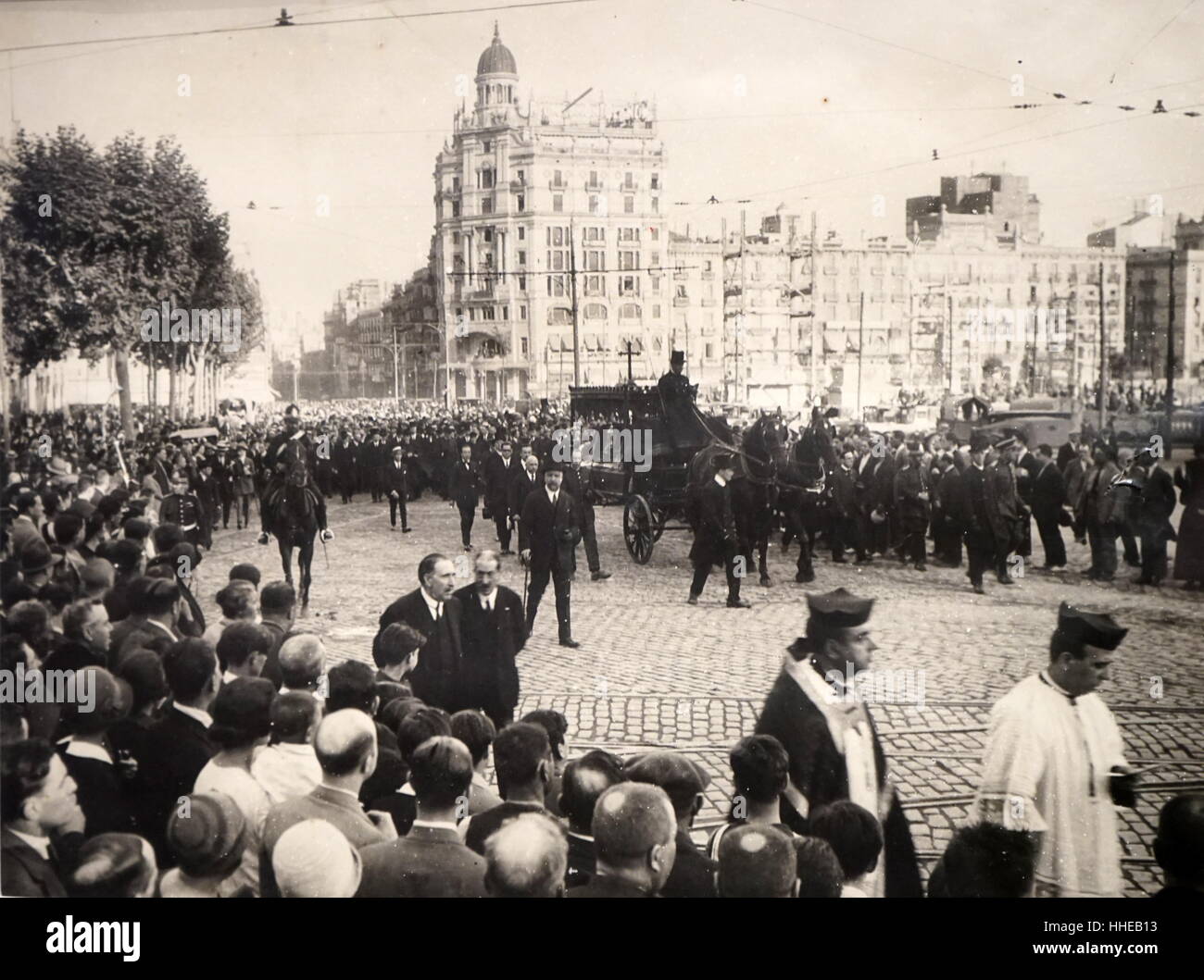 Funeral of the Spanish Architect, Antoni Gaudi (1852–1926 Stock Photo