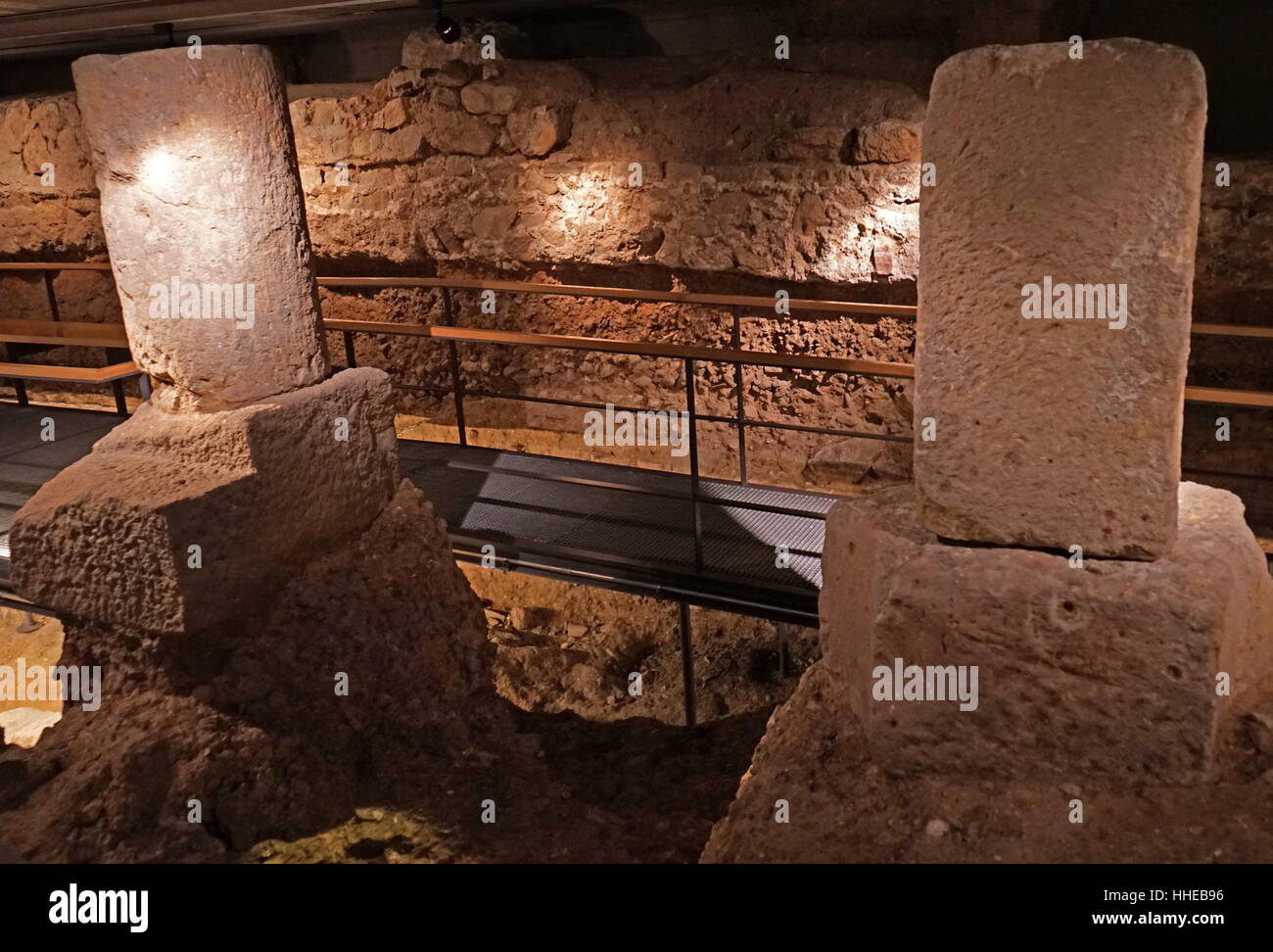 Church and Necropolis (City of the dead), in the Roman city, Barcelona ...