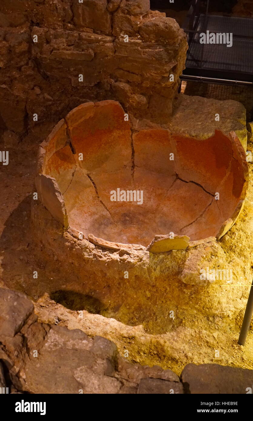 Salted fish and Garum factory, in the Roman city, in Barcelona, Spain
