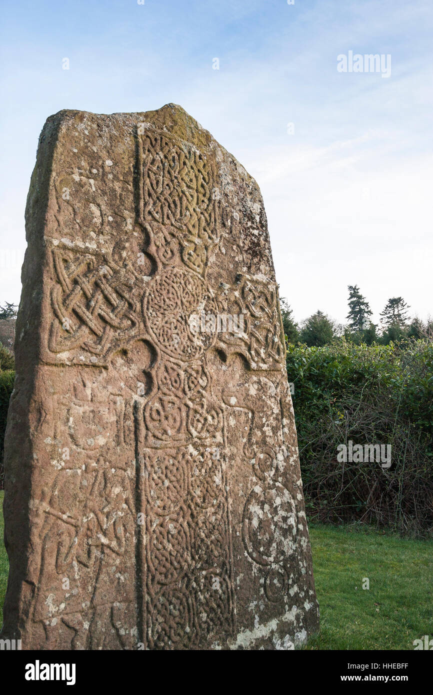 Pictish Stone at Glamis in Angus, Scotland. Stock Photo