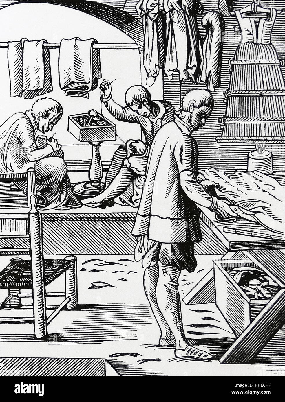 The tailor. From a 16th century woodcut by Jost Amman Stock Photo