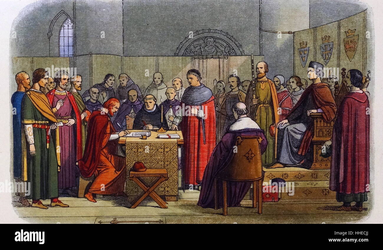 King Edward I of England ’The Hammer of the Scots’ (1239-1307) acknowledged as Suzerain of Scotland - 1296 Stock Photo