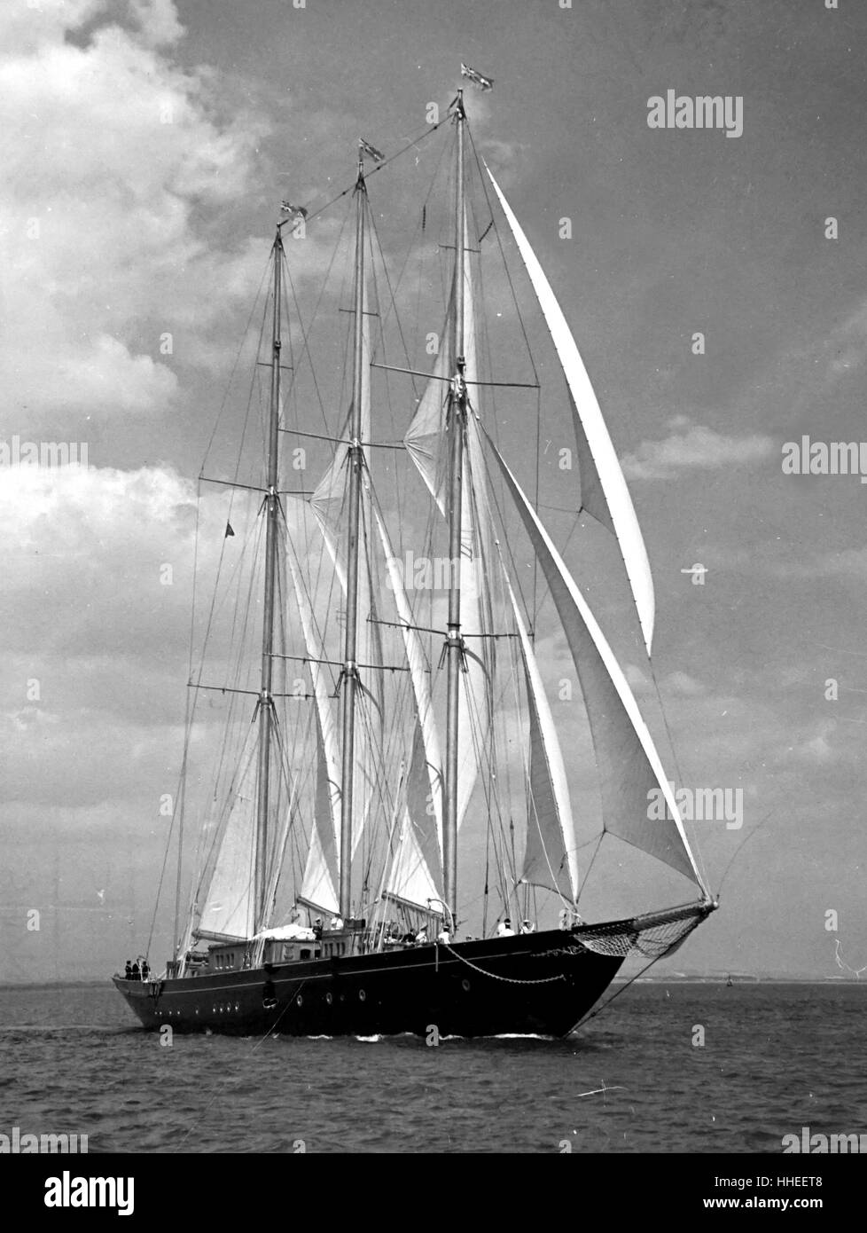 Photograph of the assembly of racing yachts assembled for the Torbay-Lisbon race. Dated 20th Century Stock Photo