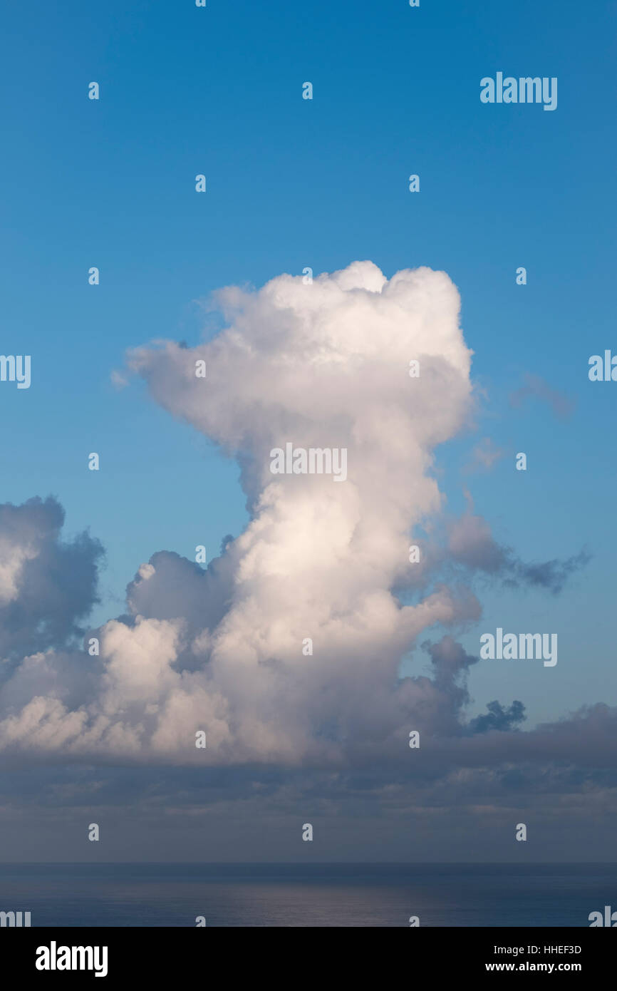 Cumulonimbus clouds above sea, Tenerife, Spain Stock Photo