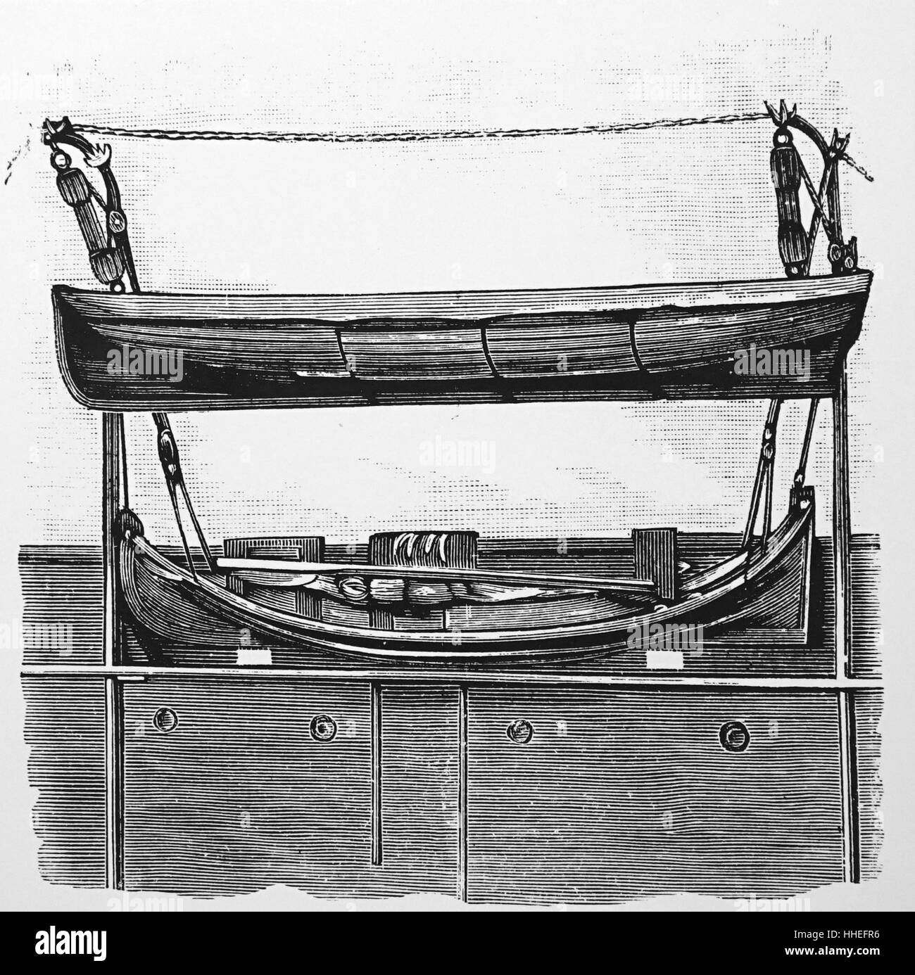 Engraving depicting a folding boat by Edward Lyon Berthon (18131899) being used as a sailing