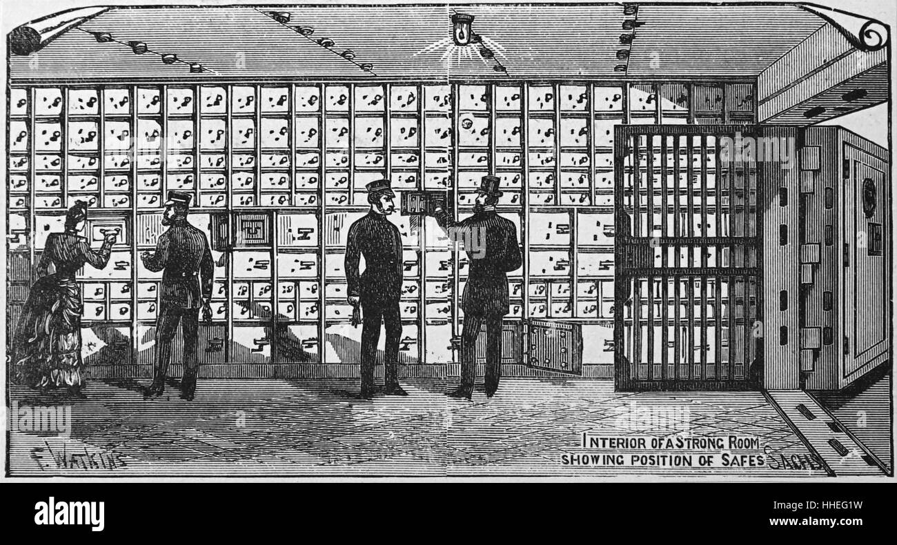 Interior of the Chancery Lane Safe Deposit. Dated 19th Century Stock Photo