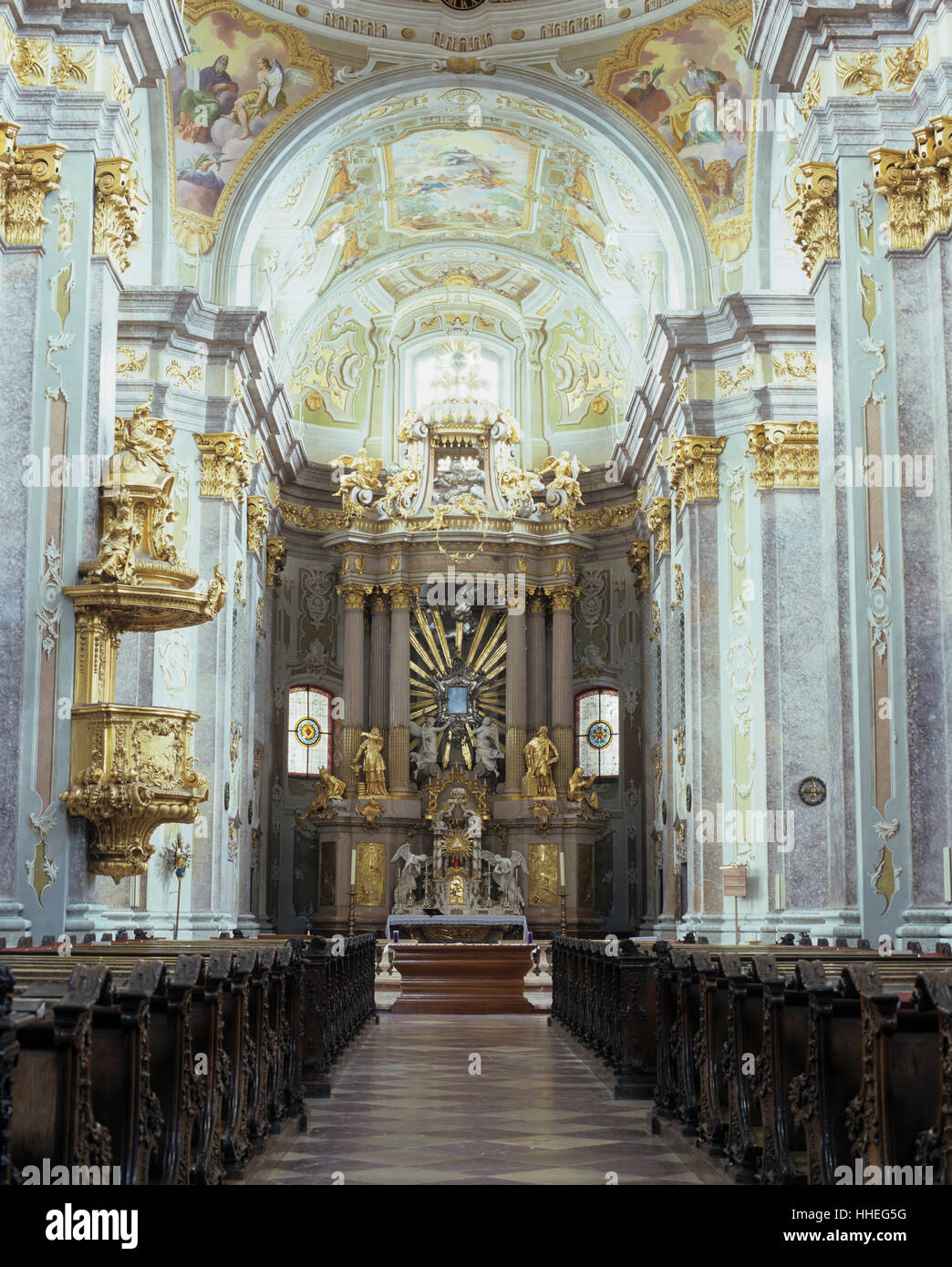 Altar, Church of Pilgrimage Sonntagberg, Mostviertel Region, Lower Austria, Austria Stock Photo