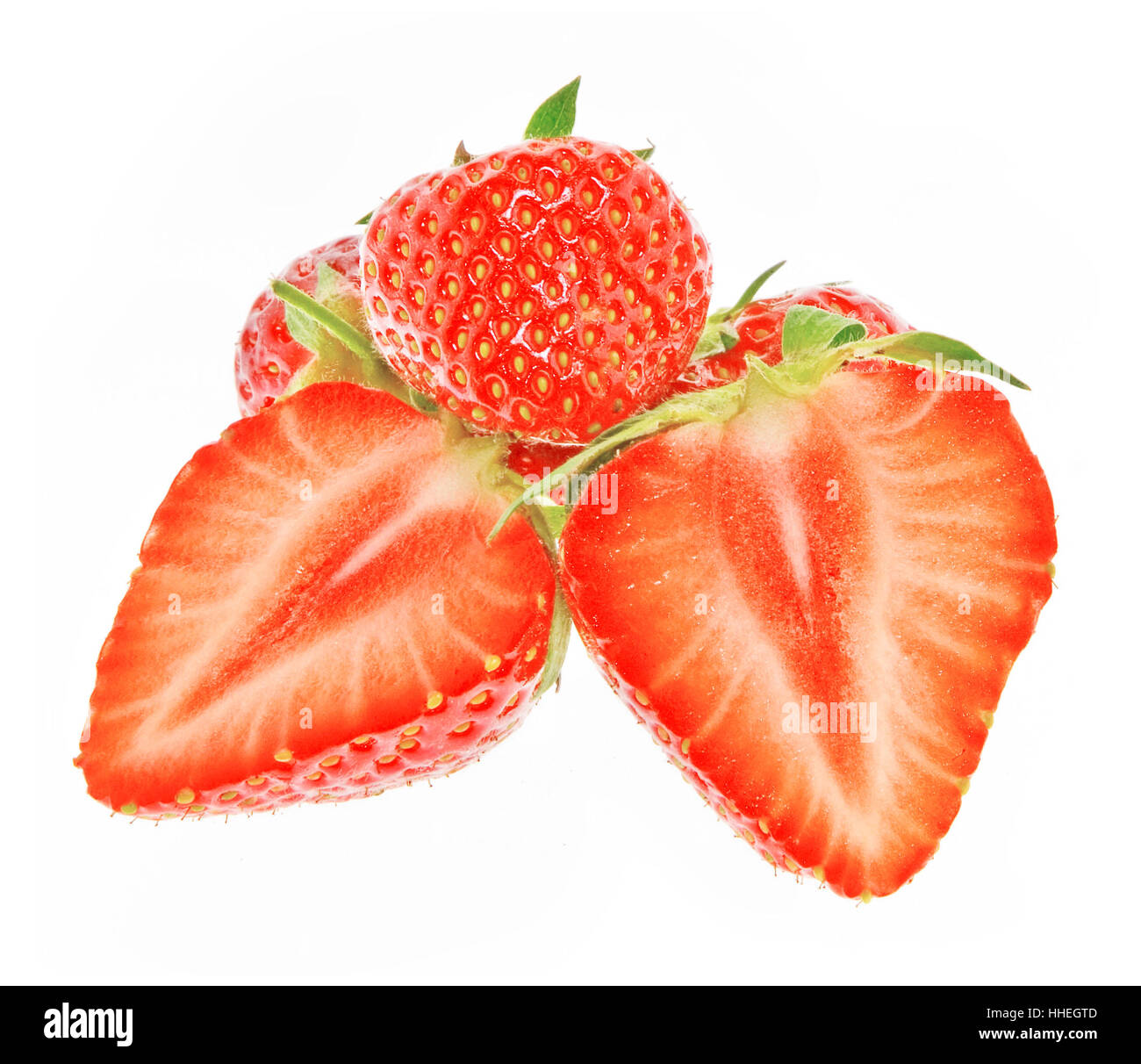 Isolated strawberries on white background Stock Photo - Alamy