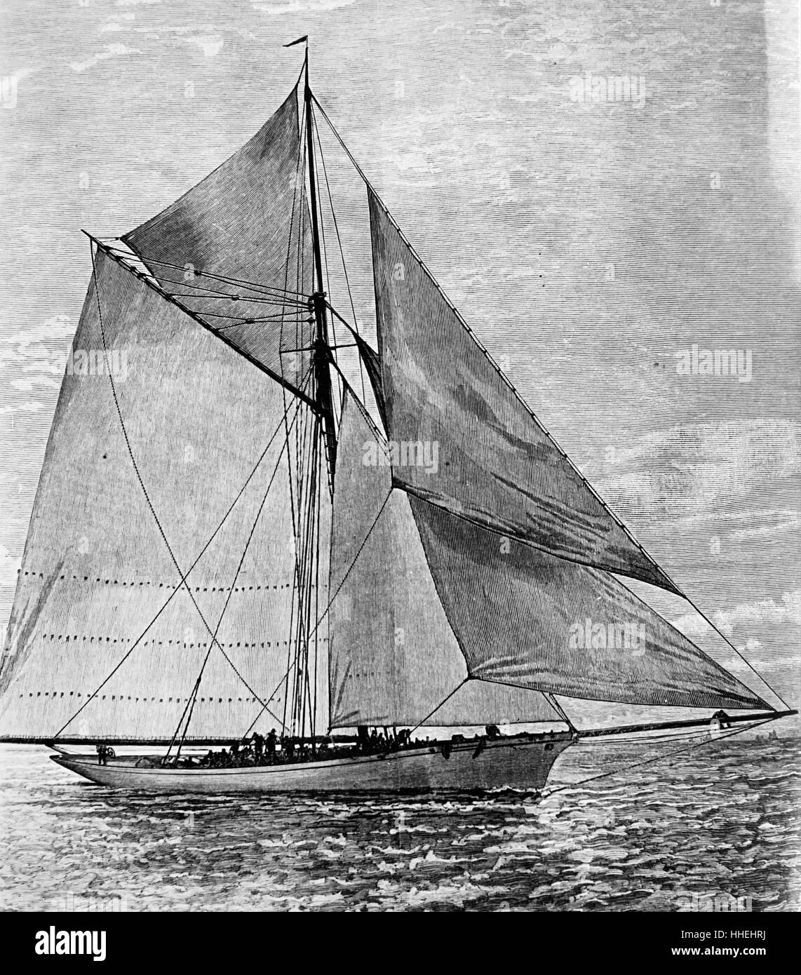 Yacht, 1887. /Nthe American Steel Sloop Yacht, 'Volunteer,' Built