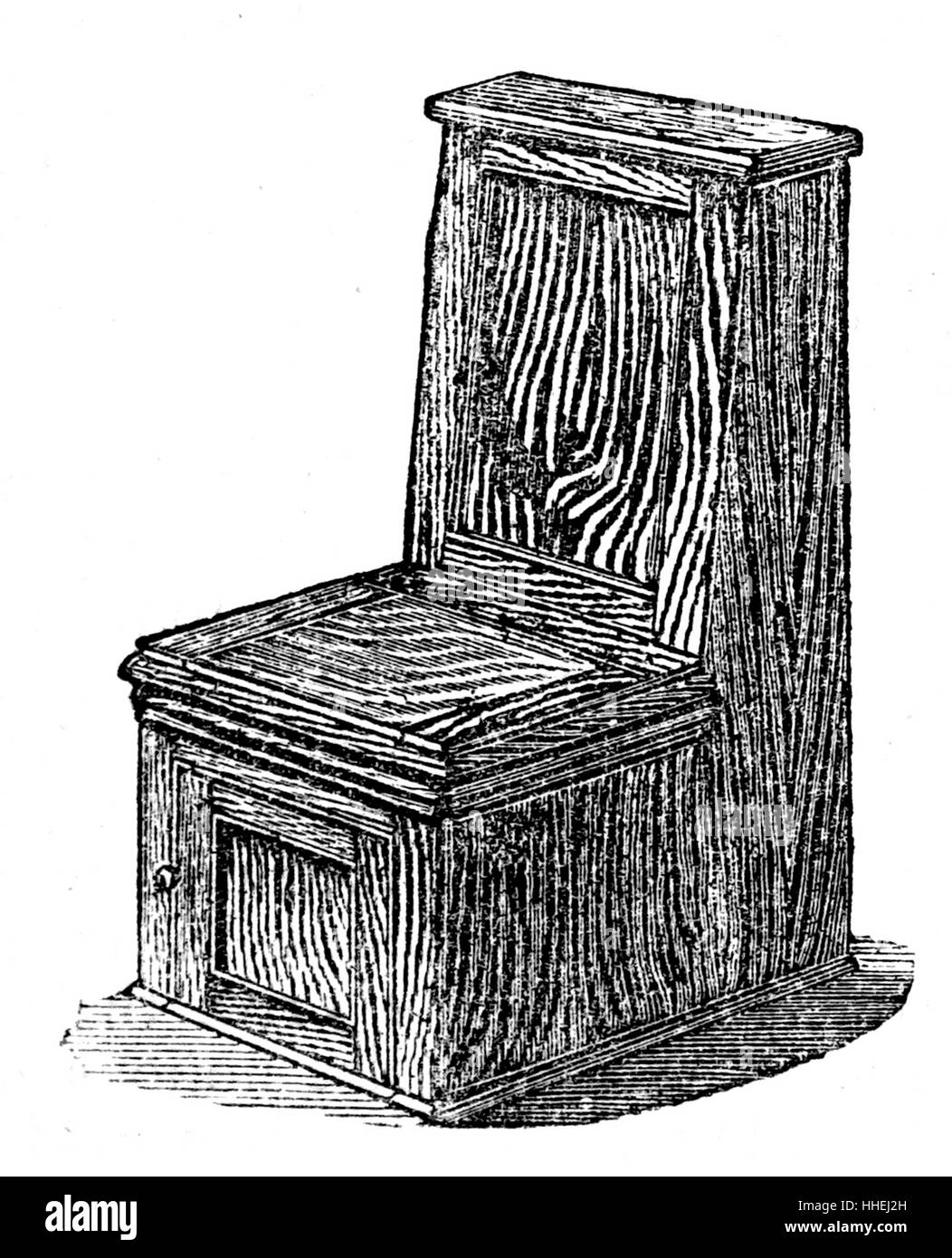 Engraving Of An Earth Closet A Basic Type Of Toilet With Dry