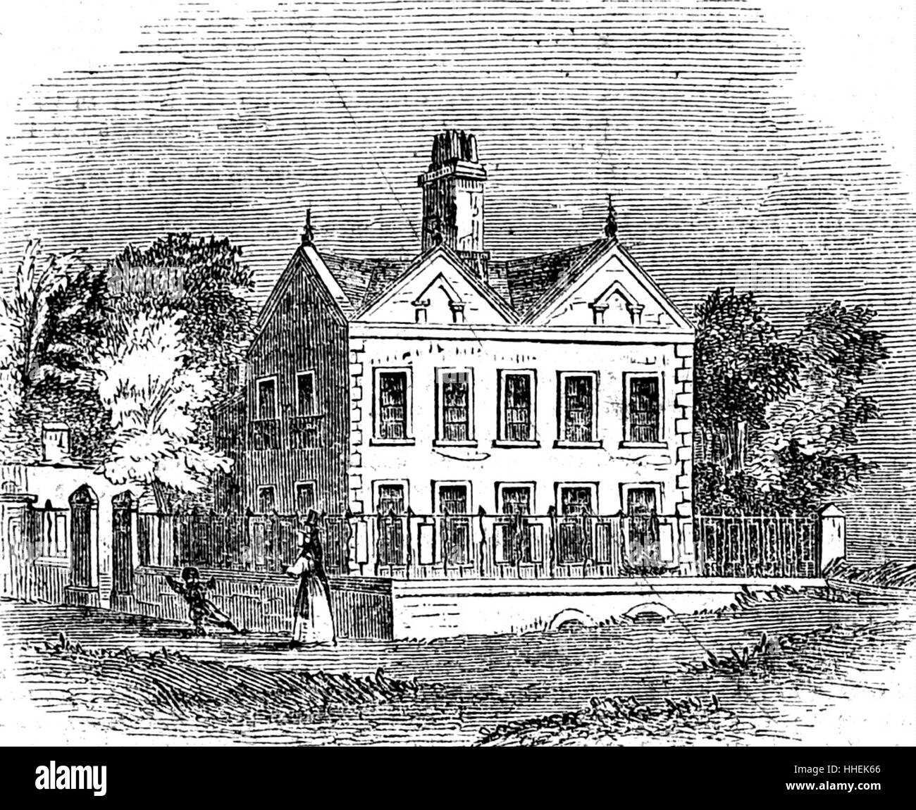Illustration of the Rotherham Temperance Institute. Dated 19th Century Stock Photo